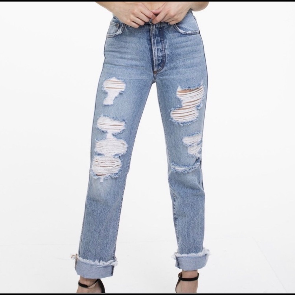 Revice high waisted, slightly destroyed jeans